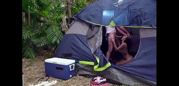  Hottie Keisha Grey Straddles BF In A Camping Tent